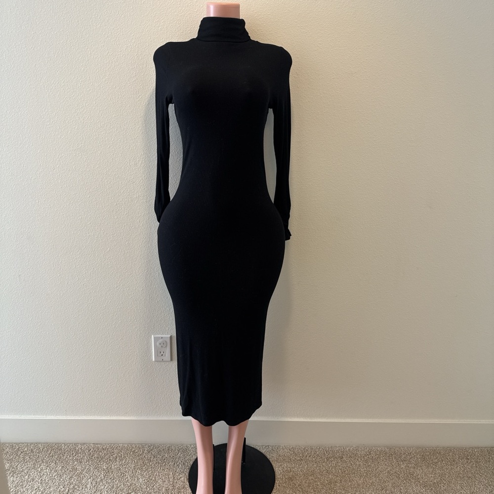 ASOS Black Long Sleeve Turtleneck Dress